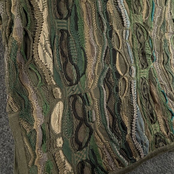 COOGI Australia Sweater Women Medium Green Knit Pullover Turtleneck Padded Shldr - Picture 10 of 16